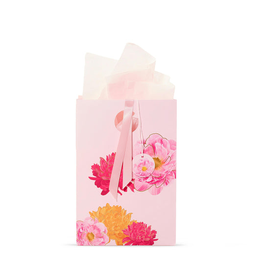 Pink Peony Floral Gift Bag QKBO