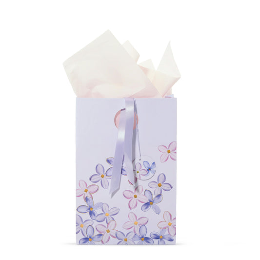 Purple Lilac Floral Gift Bag O24H